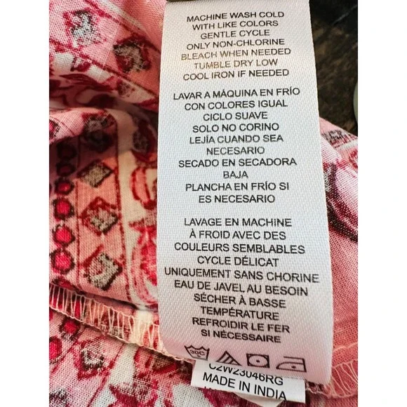 CASA CABANA Women's M Cotton NWT Penelope Red Licorice Short Sleeve Tasseled Top - Picture 8 of 12